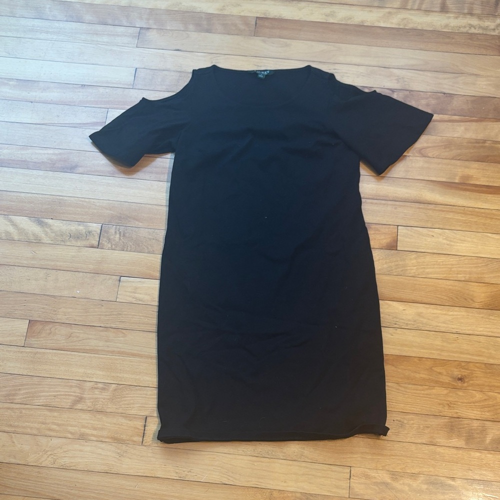 Ralph Lauren Black Cold Shoulder Mini Dress